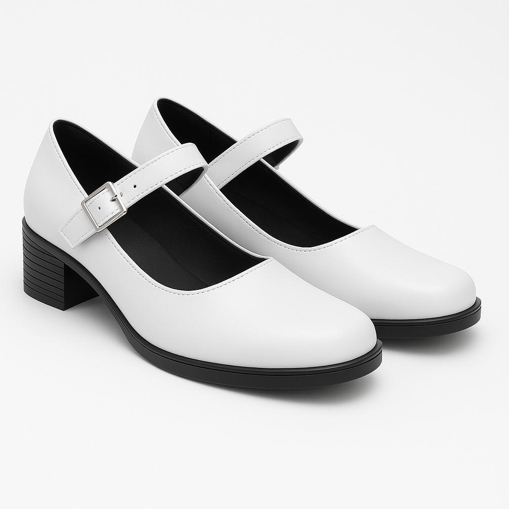 Grade Ori Sepatu Pantofel Wanita Sekolah Perawat Bidan Kerja Formal Putih Hitam