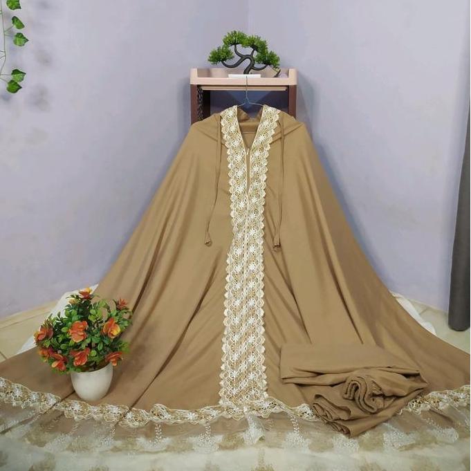 New Mukena Rabania 2in1 Katun Renda gyper mix tulle Simple Dewasa Muslim
