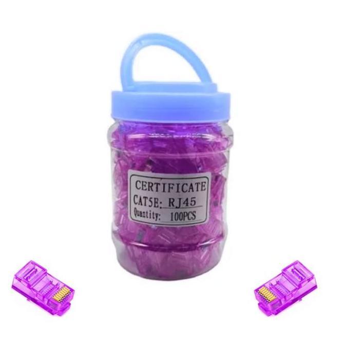 Grosir Inotrix Rj45-Ungu Konektor Lan Rj45 Isi 100 Ungu T Aaaa