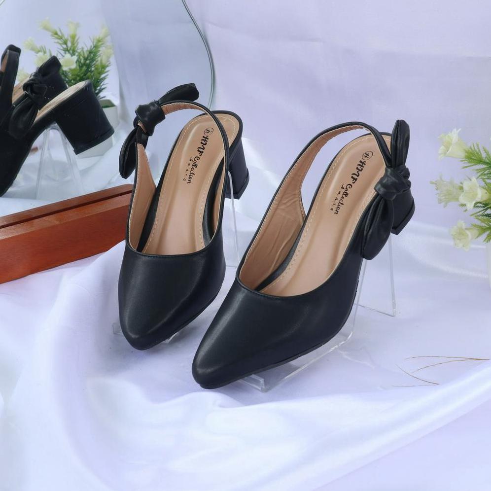 PREMIUM HMF Gewy Sepatu Heels Mules Wanita NB05