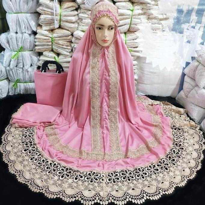 Mukena dewasa andin ikatan cinta jumbo kd full renda seroja terbaru mukena prada princess keong sero