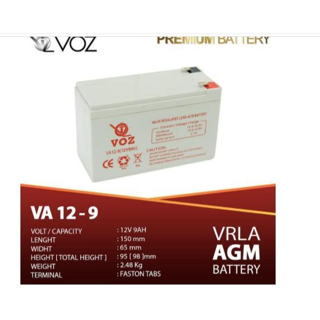 Baterai 12V9Ah, Battery Kering Vrla 12V 9ah, Voz 12V9ah, aki kering