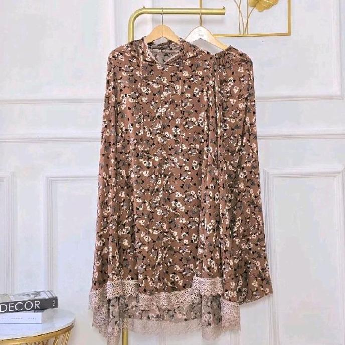 Mukena Rayon Premium 2in1 resleting Dewasa Jumbo Bunga Atasan Bawahan Panjang Motif Printing Renda P