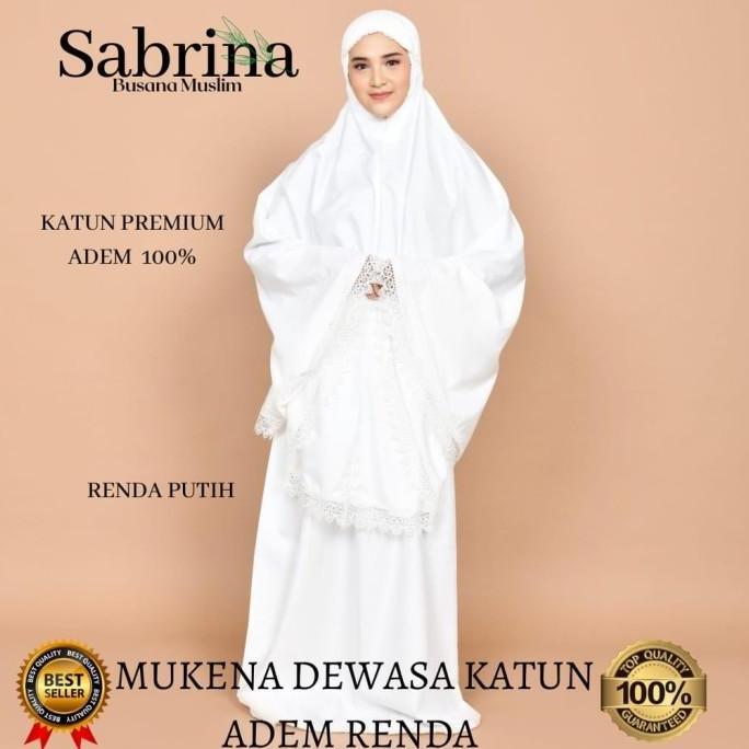 PROMO// Mukena Dewasa/Remaja Putih Renda premium Katun Adem
