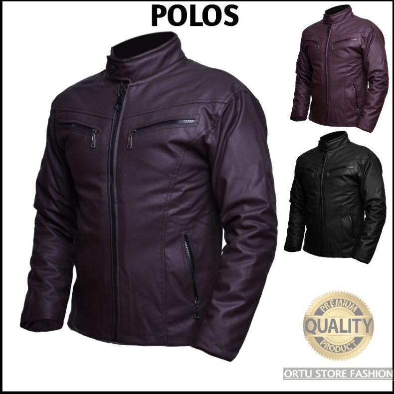 TERLARIS JAKET KULIT POLOS PRIA BIKERS BKR006 | JAKET TOURING | JAKET SEMI KULIT DISTRO BANKERS BAND