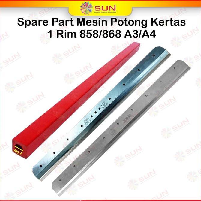 Spare Part Mesin Potong Kertas 1 rim 858 / 868 A3 dan A4 - Blade / Pisau, Alas Potong / Cutting Stic