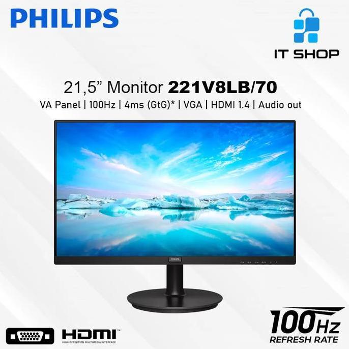 Monitor LED Philips 221V8LB|70 - Saeco Monitor FHD 100Hz
