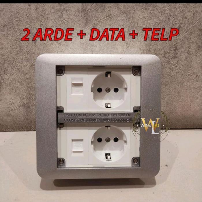 New Stop Kontak Lantai Double Duplex Stop Kontak Lantai Bukan Panasonic 6 Modul 2Arde +Data +Telpon 