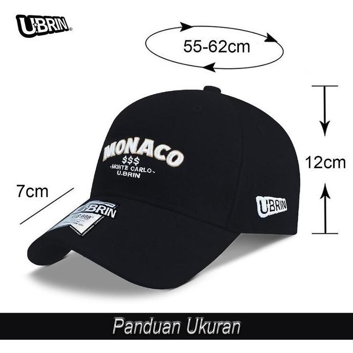 Murah U.Brin Topi Baseball Ub8024 Original Monaco Retro Style Ubrin Hat Cap Casual Distro Fashion De