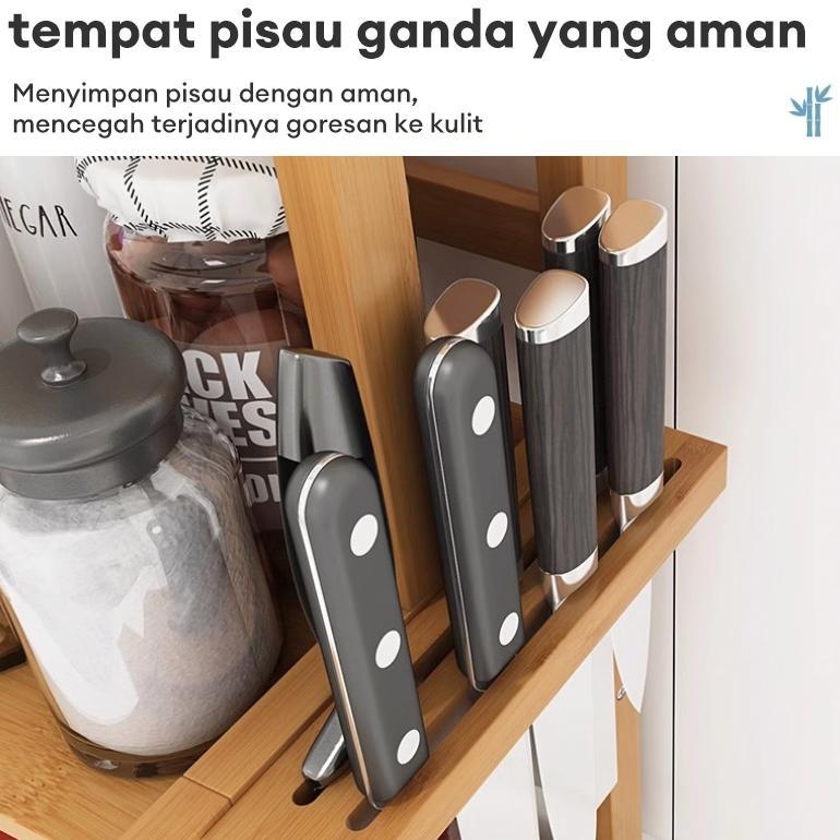HOT PRODUCT Rak Dapur Botol Bumbu Rak Rak Dapur Rak Bumbu Dapur Rak Serbaguna Bumbu Dapur Bambu Serb