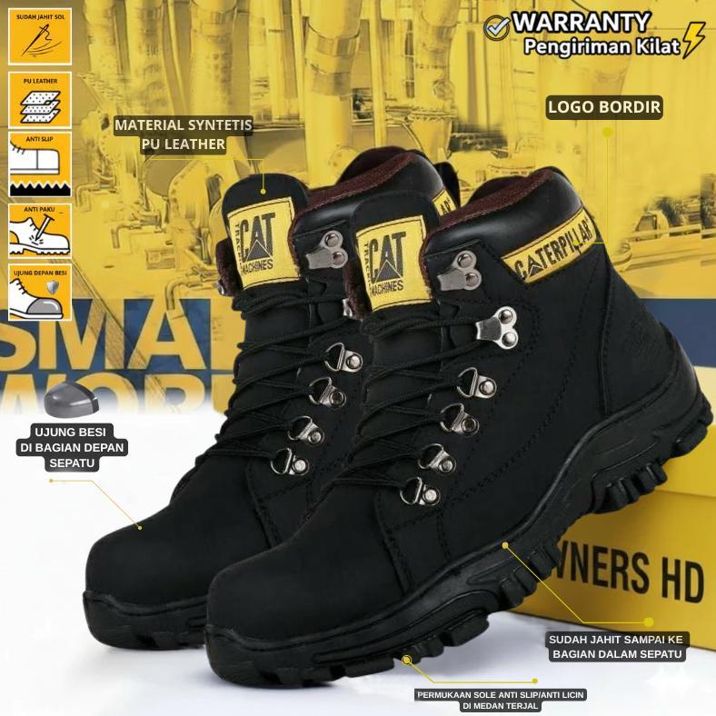 Grade Ori Sepatu Safety Pria Boots Septi Ujung Besi Boots Safety Steel Toe - Sepatu Kerja Safety Ind