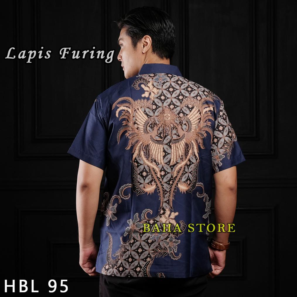HOT BAHA STORE KEMEJA BATIK PENDEK PRIA LAPIS FURING