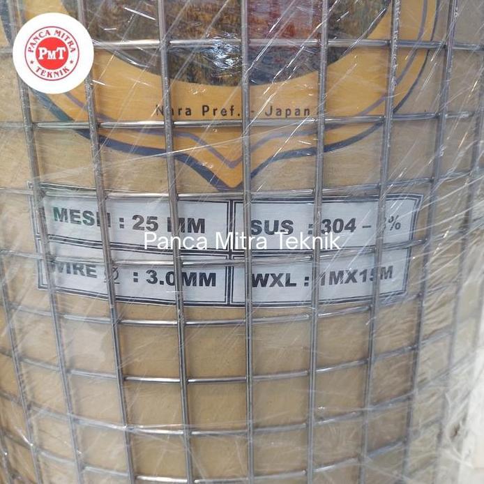 Wiremesh SS304 3mm x 25mm x 25mm / Wiremesh SS304 Permeter Model Las