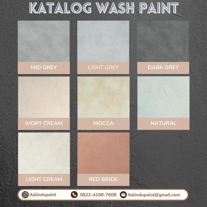 Paket cement wash paint 100m | cat tembok wash motif semen ekspos beton concrete, industrial