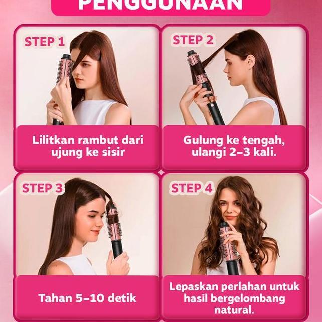 Sisir Catok Thermal Blow Dryer Pelurus Curly 37W Low Watt Volume Smooth Hair Iron Comb Brush