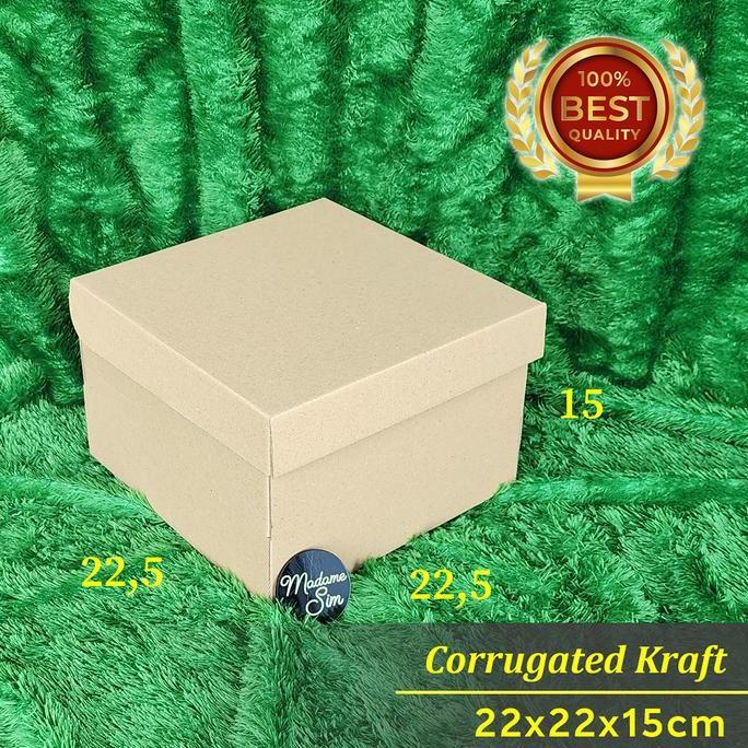 Kotak Kue - Cake Box 22X22X15 Cm - Coklat Tbk
