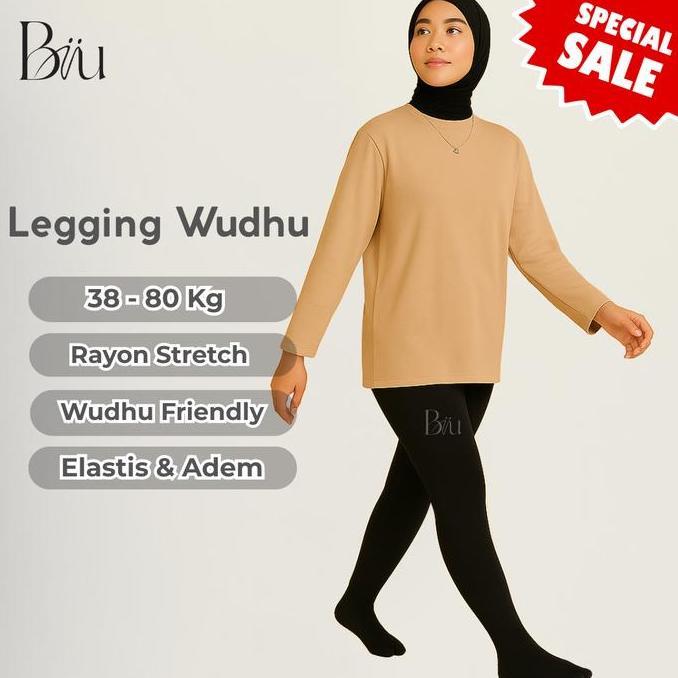 pakjajang_toys - biiu legging wudhu spandex rayon premium wanita dewasa nyaman tebal celana panjang 