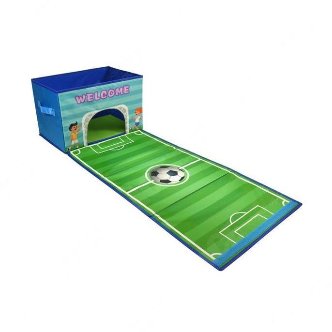 TERLARIS KRISHOME KOTAK PENYIMPANAN OTTOMAN BOLA KIDS FOOTBALL - BIRU
