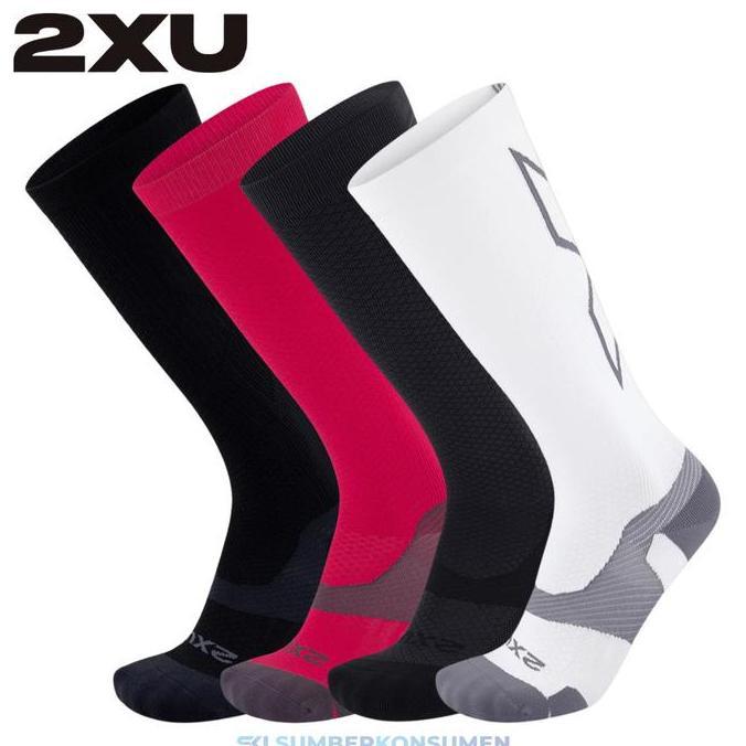 2XU Vectr Light Cushion Full Length Compression Socks / Running Sock Kaos Kaki Lari Ready