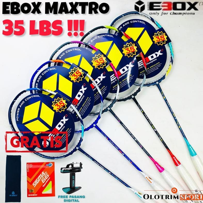 Best Deals Raket Badminton Ebox Maxtro 35Lbs 35 Lbs Original