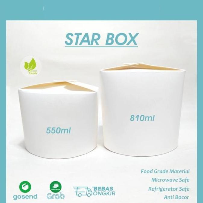 Food Pail Mangkok Noodle Box Rice Bowl Mangkok Nasi Box Mie Star Box 550Ml 810Ml Terlaris
