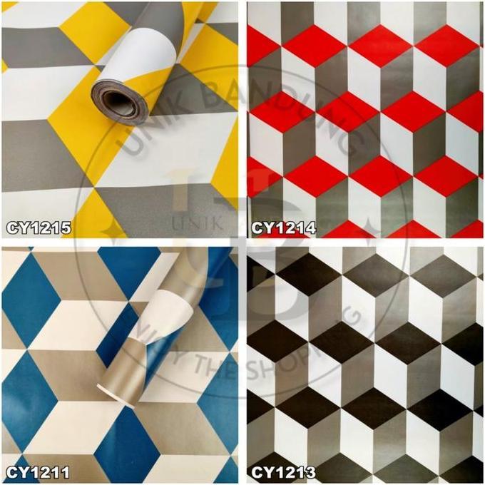 Violajeka12 - Wallpaper Dinding Motif 3D Kubus 45cm x 8m Wallpaper 3D Kubus High Quality - Unik Band
