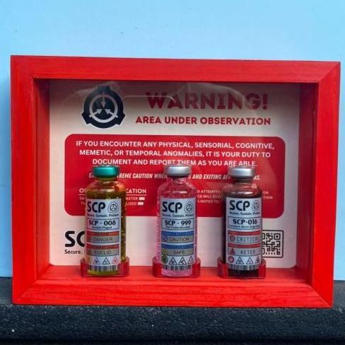 Frame 3D SCP Secure Contain Protect 3 Bottle Pajangan Dinding