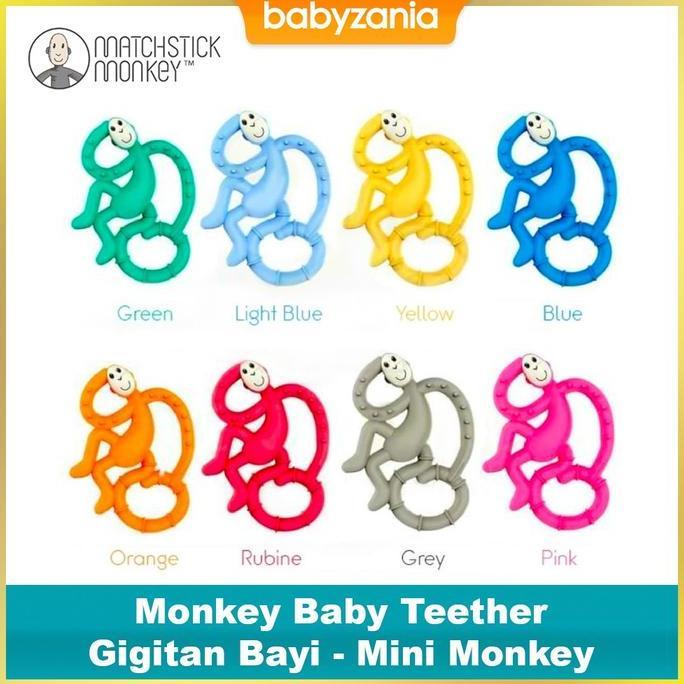 Matchstick Monkey Mini Monkey Teether Gigitan Bayi - Rubine Red