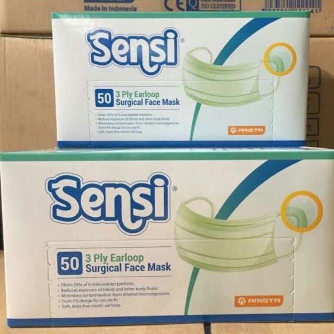 Masker Medis Sensi Earloop isi 50pcs 3ply