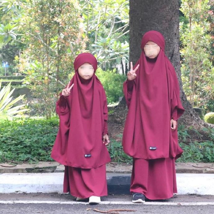 NEW FRENCH KHIMAR ANAK SET ROK JAITAN DAN KUALITAS BUTIK ORI