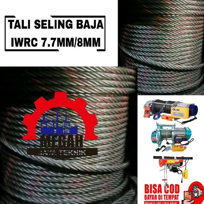 Promo Tali Kawat Seling Hoist Crane Iwrc 8 Mm Baja 20 Mtr