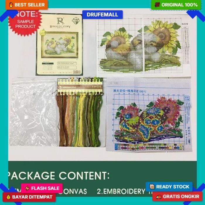 Set Lengkap Cross Stitch 11Ct 14Ct / Kristik Paket Lengkap, Kristik Modern Paket Lengkap Kristik Uku