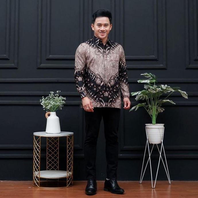 OOTD Tunik Batik Burgundy Wanita Tangan Panjang Motif Sakura Baju Batik Kekinian Modern | Atasan Wan