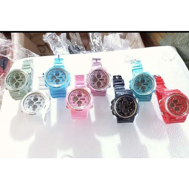 PREMIUM (Cod)Jam Tangan Wanita Sport Digital WR30M Strap Rubber(Dikirim Jakarta)