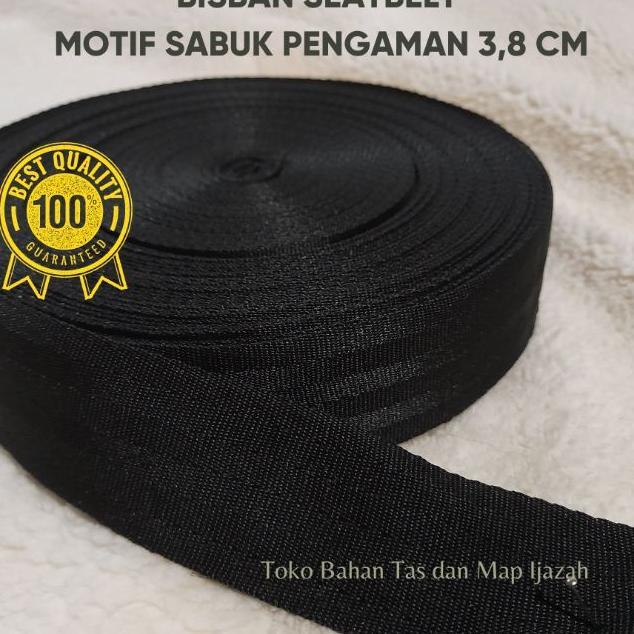 (1 Roll) Bisban Tali Webbing Motif Seatbelt Sabuk Pengaman 3,8 Cm