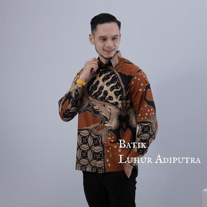 OOTD Kemeja Batik Brahma Premium Solo Pria Katun Motif Mewah OOTD