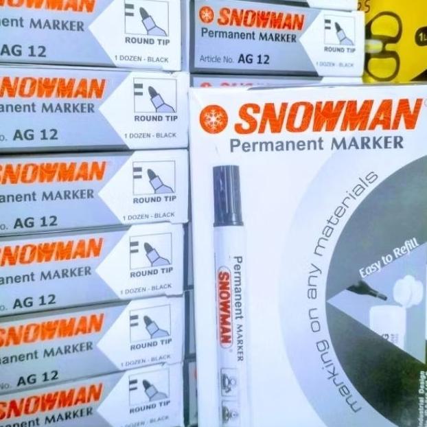 (1 Pack 12 Biji) Spidol Snowman Permanen Ag-12