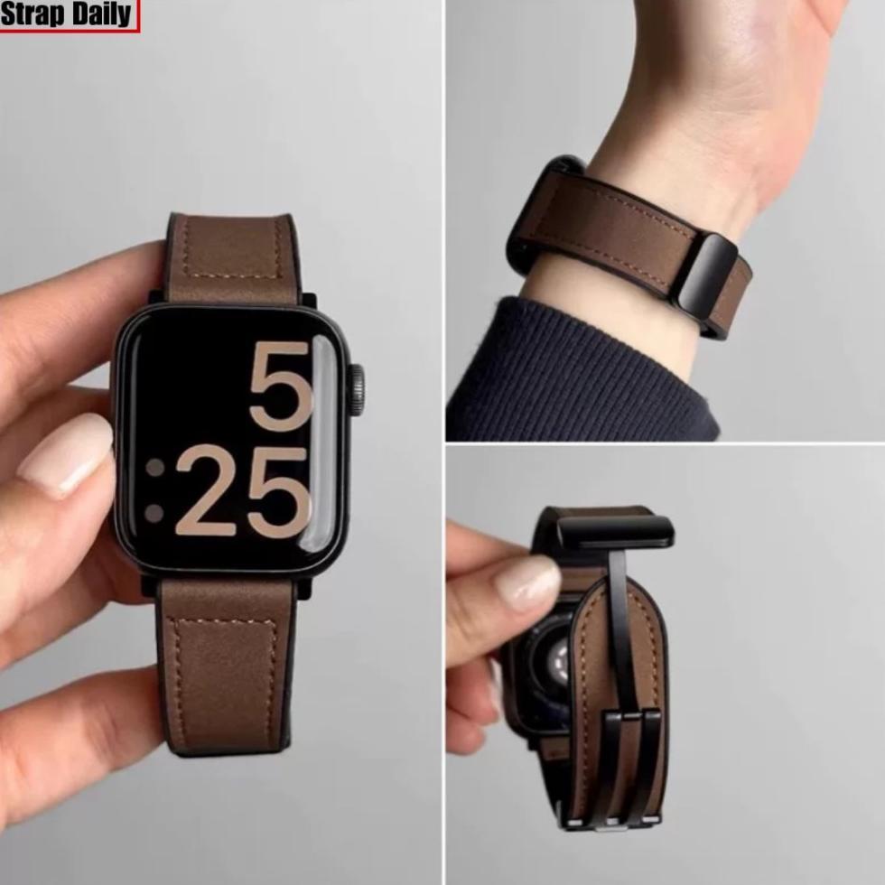 Silicone Leather Strap For Apple Watch Se Ultra 3 2 49Mm Iwatch Series 11 10 9 8 7 6 5 46Mm 42 45 44