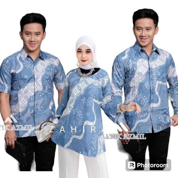 TAMPIL MODIS  Batik pria batik wanita M L XL XXL Baju Cowok Cewek Kancing Pasangan Couple warna soft