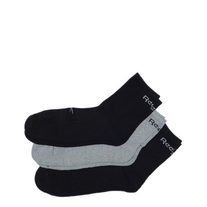 Reebok 3P Quarter Men'S Socks - Black/Black/Melange