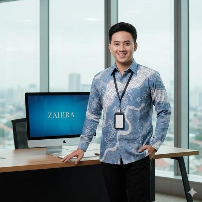 PROMO Batik Zahira Batik Pria Panjang 100k 3 Baju Kain Kemeja Panjang Seragam Tebal Katun Motif Peka