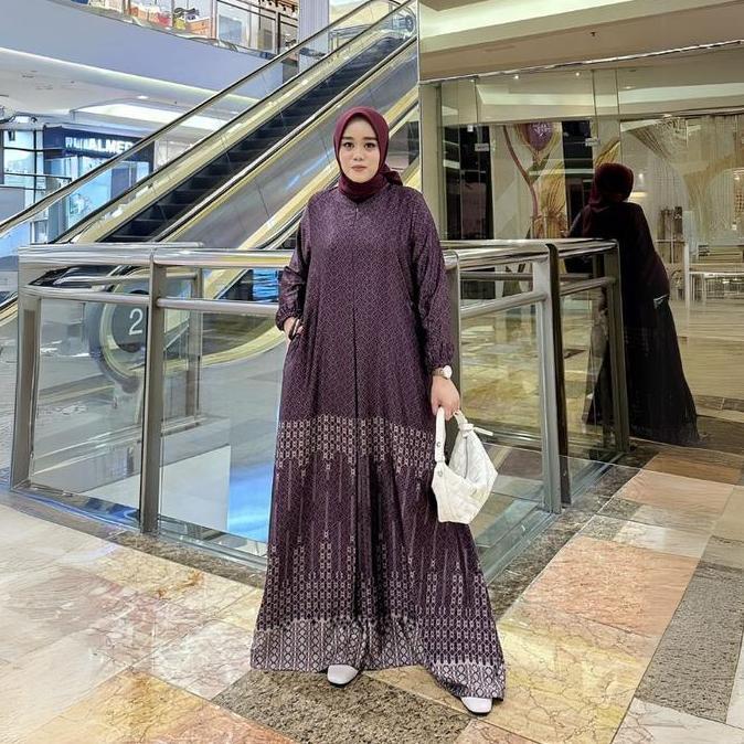 Gamis Motif Delisa Kekinian Bahan Silk Premium Jumbo Fashion Muslim Wanita Kondangan Dan Pesta COD B