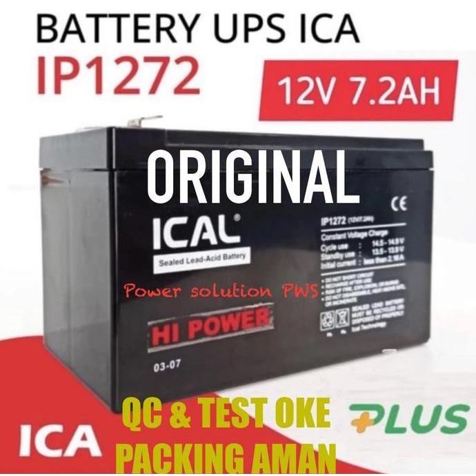 Motero- Accu Aki Baterai Batere Kering Ups Ica / Aki Ical Ip1272 12V 7.2Ah