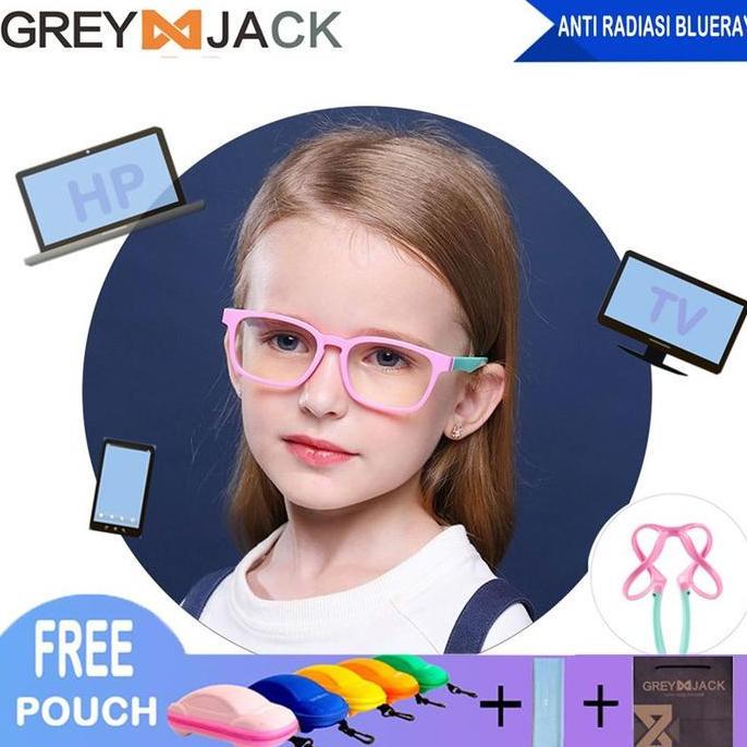 Grey Jack/Kacamata ANAK anti radiasi komputer HP TV TR90/ FA8139-8140