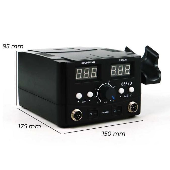 Promo Solder Station Listrik 2 In V 1 Solder 70W With Hot Air Heat Gun 750W - 8582D