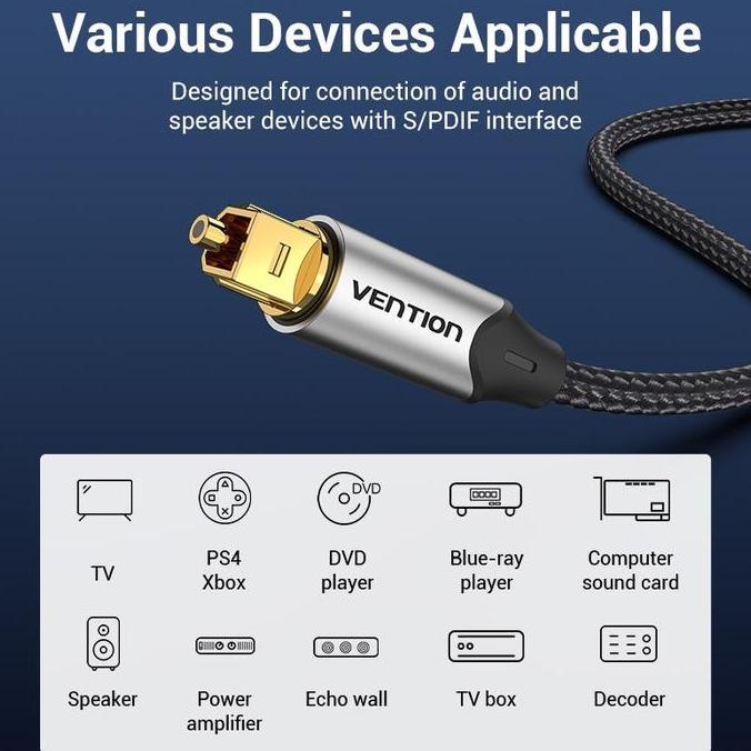 Flaro- Vention Kabel Audio Tos Optical Fiber Optik Hh Quality Bav