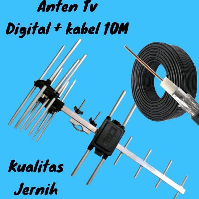 oktaverinageola - antena tv/antena tv luar digital free kabel 10meter parabola