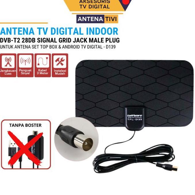 oktaverinageola - new antena android tv digital set top box dvb t2 indoor 3 meter 28db