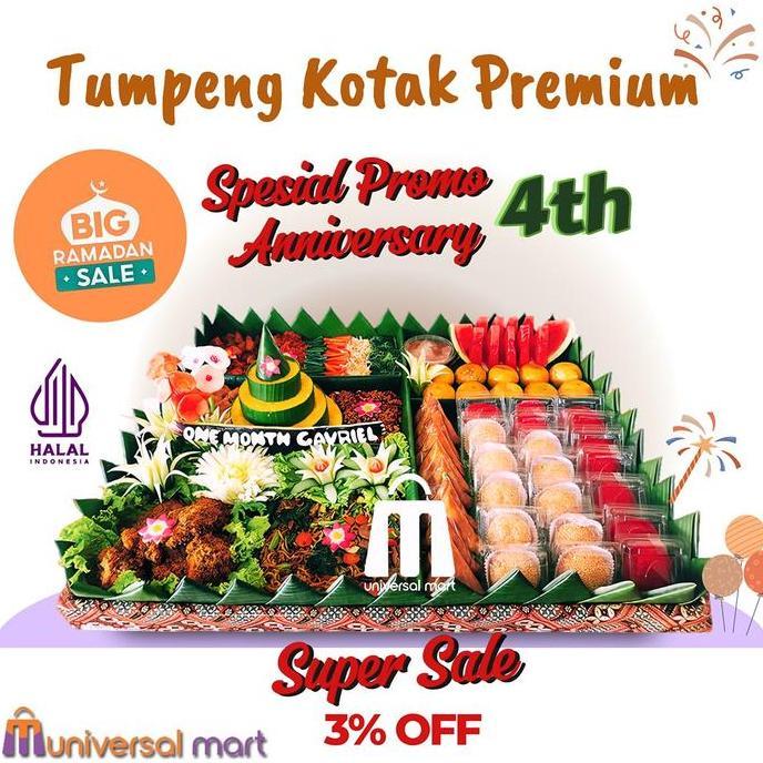 Cod,Bisa- Tumpeng Nasi Kuning Kotak Paket Lengkap