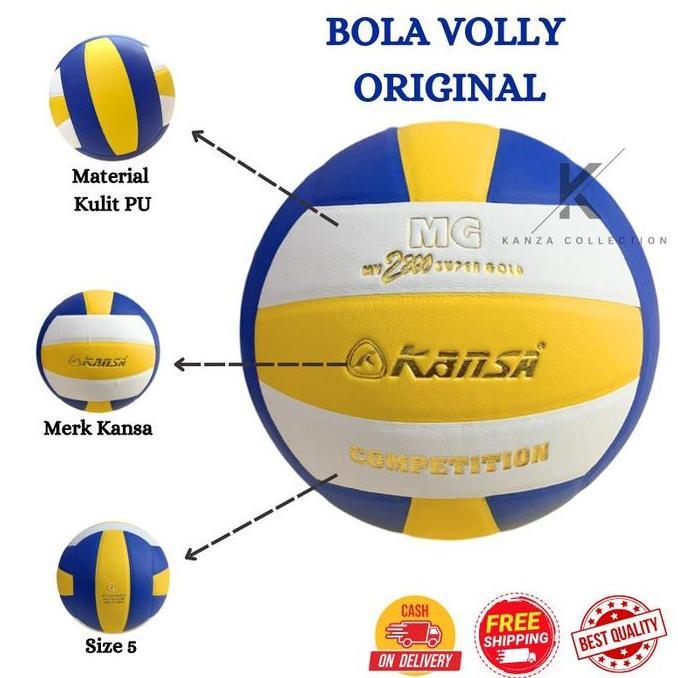BOLA VOLLEY MG 2200 SUPER GOLD PRO LIGA SIZE 4 EMPUK BAHAN PU KOREA